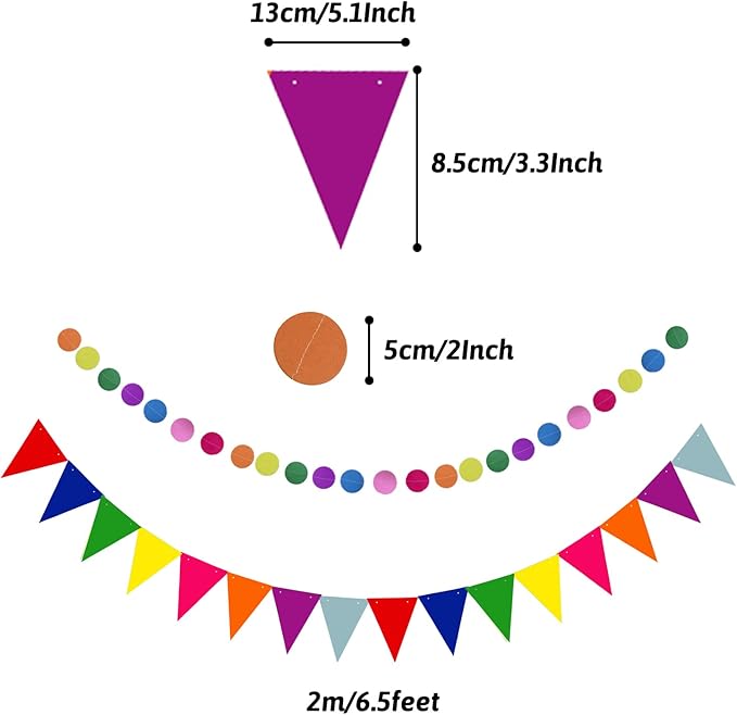 ZERODECO Fiesta Paper Fan Party Decorations Set, Multicolor Cinco De Mayo Pom Poms Pennant Garland String Banner Fringe Curtains Mexican Coco Carnivals Festivals Party Supplies