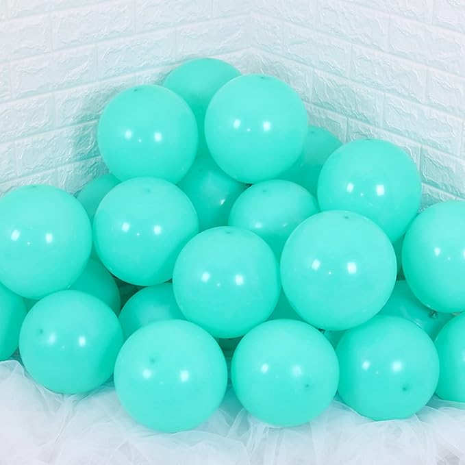 100Pcs Teal Blue Balloons, 18/12/10/5 Inch Turquoise Blue Balloon Garland Arch Kit Matte Teal Latex Balloon Different Sizes for Birthday Wedding Baby Shower Graduation Gender Reveal Party Decoration