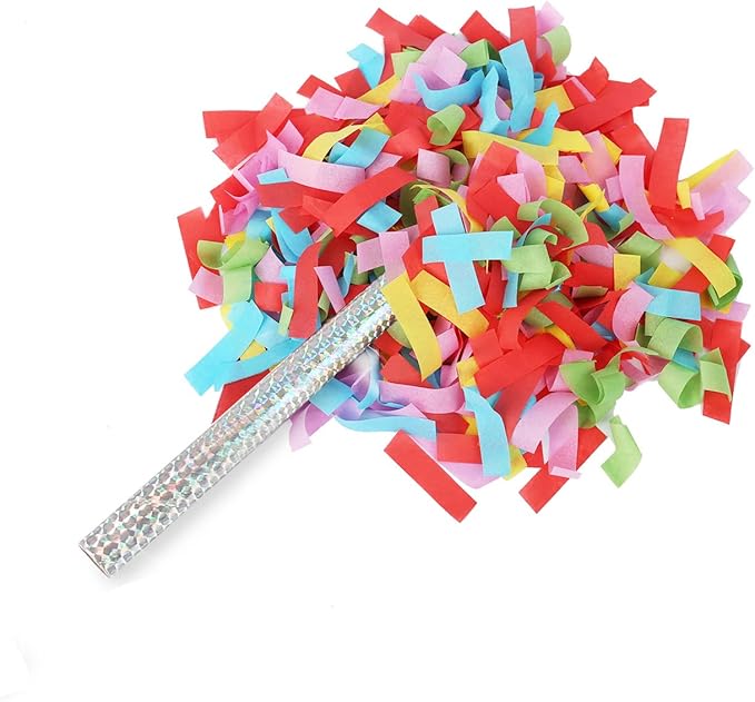 BATTIFE 40Pack Confetti Wands, Colorful Confetti Shoot Poppers, Tissue Paper Flick Flutter Sticks for Wedding Celebrations, Anniversary, Birthday Party Supplies, Multi-Color 7.8inch