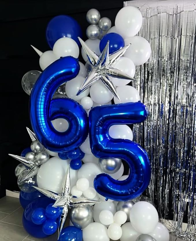 Night Blue 40 Inch Mylar Foil Number 6 Balloon, Birthday Digital Balloons for 6 16 Boy Girl Party Decorations Supplies,Night Blue Big Helium Balloon Numbers for 26 36 46 60 Men Women Anniversary