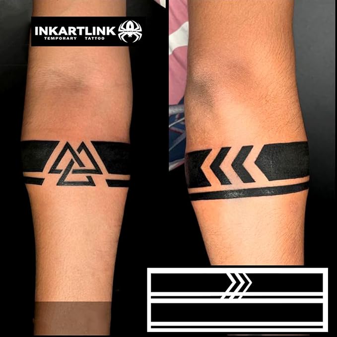 INKARTLINK semi-permanent temporary tattoos, realistic arm tattoos, waterproof and non-reflective, exquisite packaging, unique design (Armband 5)