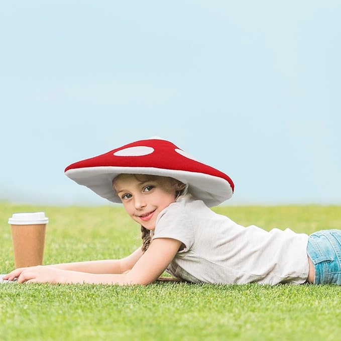 Mushroom Red Plush Hat for Festival Decor | Carnival Party | Halloween | Role Play | Stage Performance | Cosplay Show