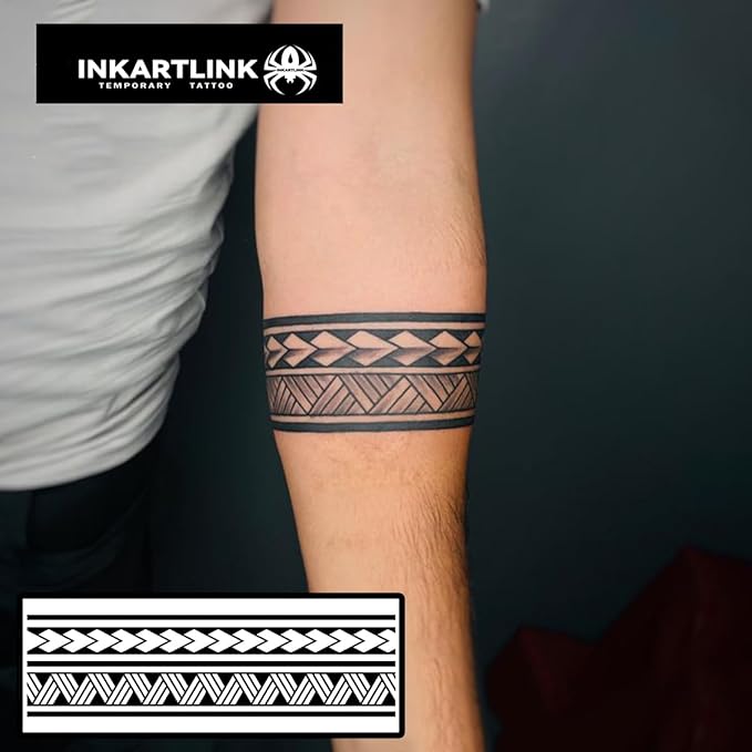 INKARTLINK semi-permanent temporary tattoos, realistic arm tattoos, waterproof and non-reflective, exquisite packaging, unique design (Armband 7)