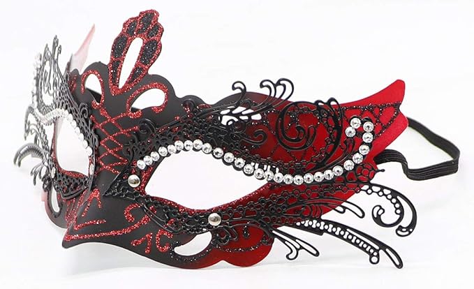 Coolwife Couples Masquerade Masks Metal Venetian Mardi Gras Party Evening Prom Costume Mask