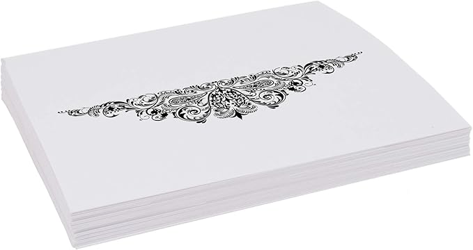 Paisley Place Cards, Black (Choose Color), Set of 60, Pre-cut and Scored - Wedding, Party, Dinner, and Special Events - Made in the USA