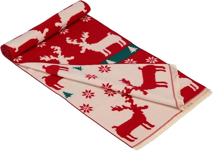 Unisex Christmas Scarves for Women Men Boys Girls Christmas Gifts Winter Scarf with Reindeer and Snowflake Shawl Wrap Xmas
