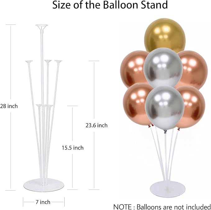 Balloon Stand Kit For Table - 8 Sets Balloon Sticks with Base For Birthday Graduation Party Decorations