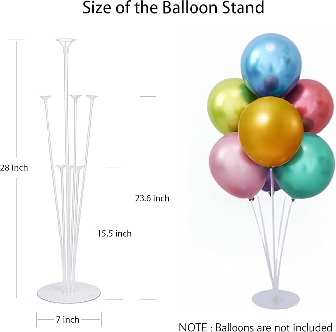 Balloon Stand Kit For Table - 12 Sets Balloon Sticks with Base For Birthday Graduation Party Decorations
