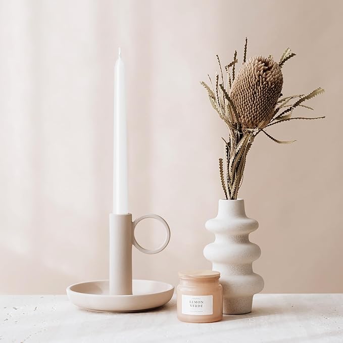 12 Pack White Taper Candles 10 inch - Taper Candles Dripless, Smokeless, Unscented - 8 Hours Long Burning - Hand Poured Tall Candlesticks - Perfect for Home Decor, Weddings, and Special Occasions