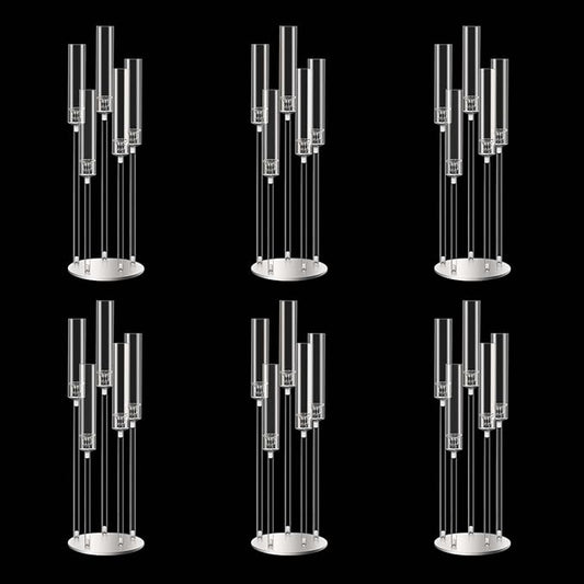 35inch 6pcs Acrylic Candelabra Centerpieces for Tables 5 Arms Wedding centerpieces for Decorations