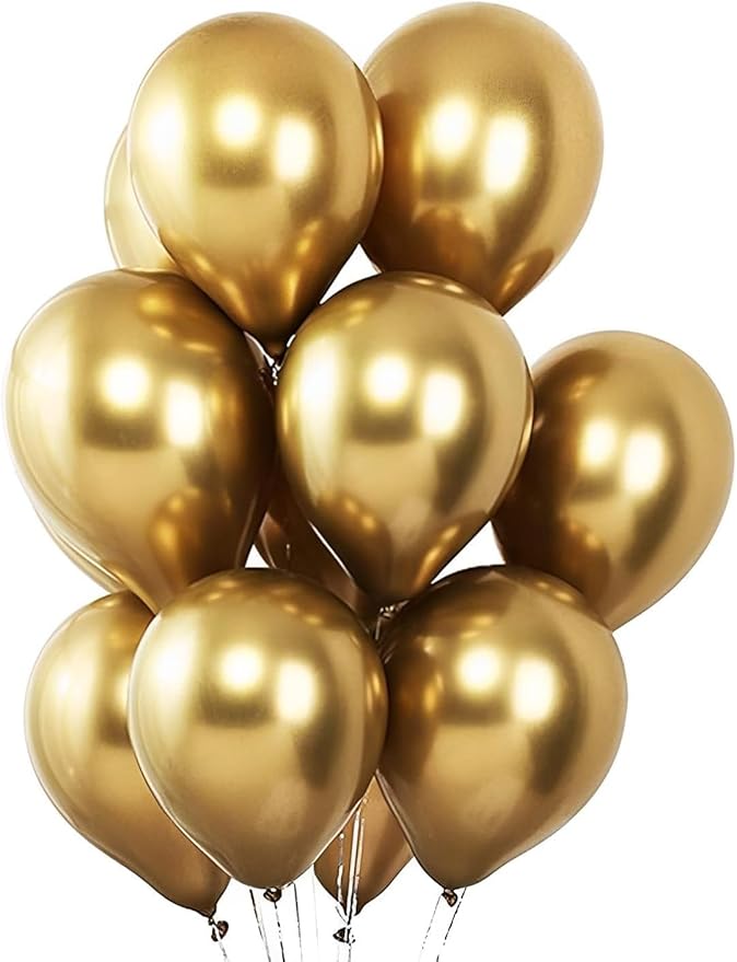 Metallic Gold Balloons, 66pack 12inch Chrome Gold Latex Party Balloons for Graduation, Wedding, New Year, Birthday, Baby Shower, Anniversary Party Decorations