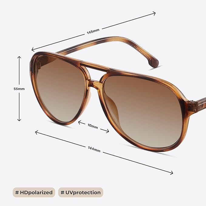 livho Trendy Polarized Aviator Sunglasses Women Men, Retro Sun Glasses for Women Men 2025, Oversized UV Protection Shades