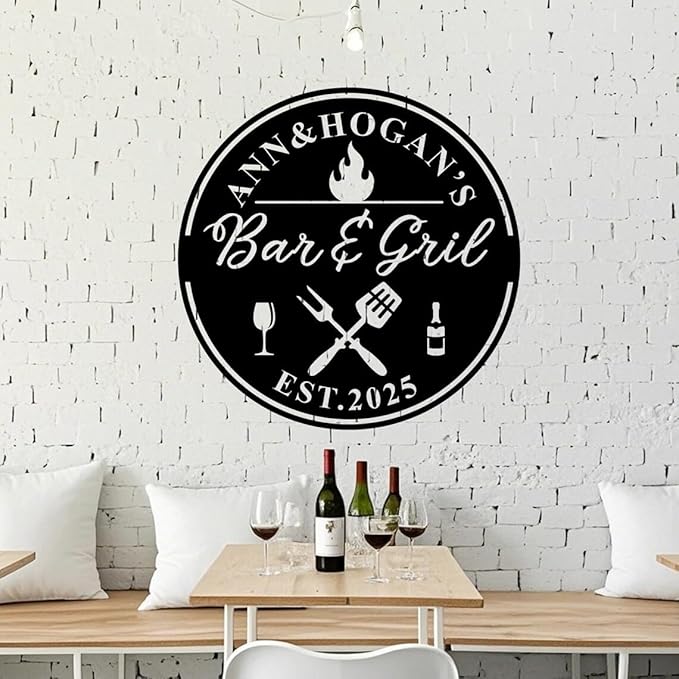 Personalized Metal Barbecue Wall Sign, Custom Barbecues Sign for Outdoor, Large BBQ, Barbecue Metal, Custom BBQ & Grill Signs, Father's Day Gift, Gift for Dad, Grandpa /1