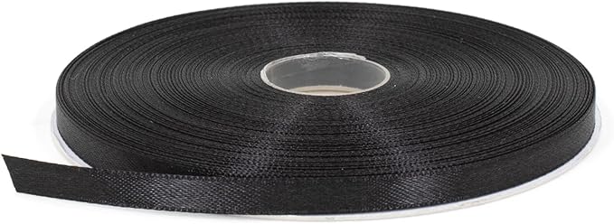 Black Satin Ribbon - 1/4 inch x 50 Yards, Double Face Solid Color, Thick and Durable Ribbon Roll for Gift Wrapping, Crafts, Hair and Multiple Decorations