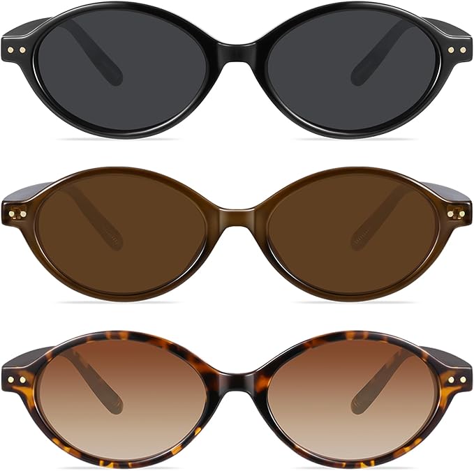 GRFISIA Retro Oval Sunglasses Womens Small Trendy Sun Glasses Sunnies UV400 Protection