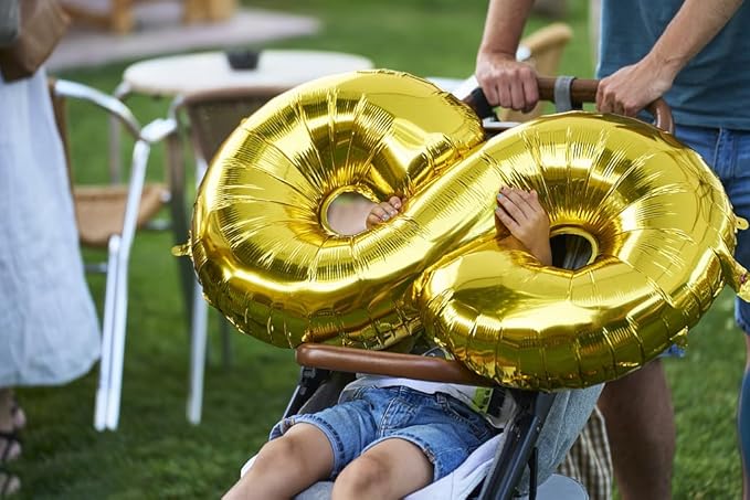 Gold Mylar Number 80 Balloon 40 inch, Number 80 Birthday Balloon, Gold Foil 80 for 80 Birthday Party, Anniversary Celebration Number Decorations