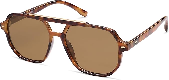 SOJOS Retro Trendy Aviator Polarized Sunglasses Men Women Vintage 70s Square Stylish Frame Sun Glasses SJ2283