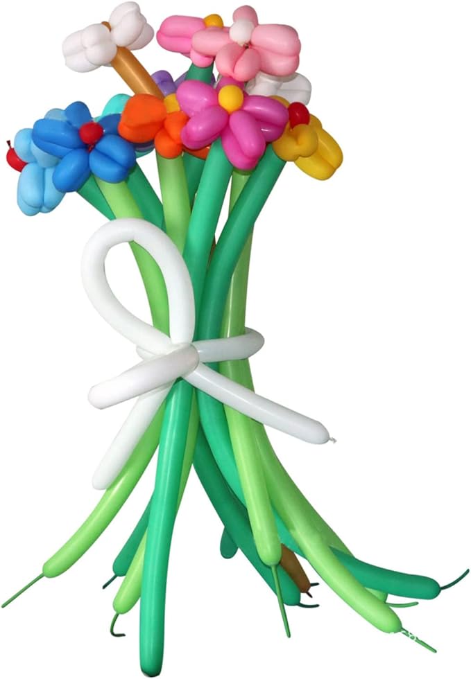Generic Long Balloons Bouquet for Birthday Wedding Party Decorations DIY Twisting Balloons Kit for Indoor Outdoor Festive Atmosphere Lightweight and Easy to Inflate