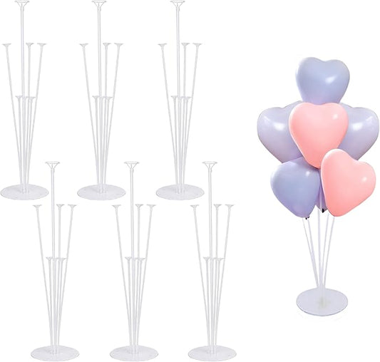 Balloon Stand Kit For Table - 6 Sets Balloon Sticks with Base For Birthday Graduation Party Decorations