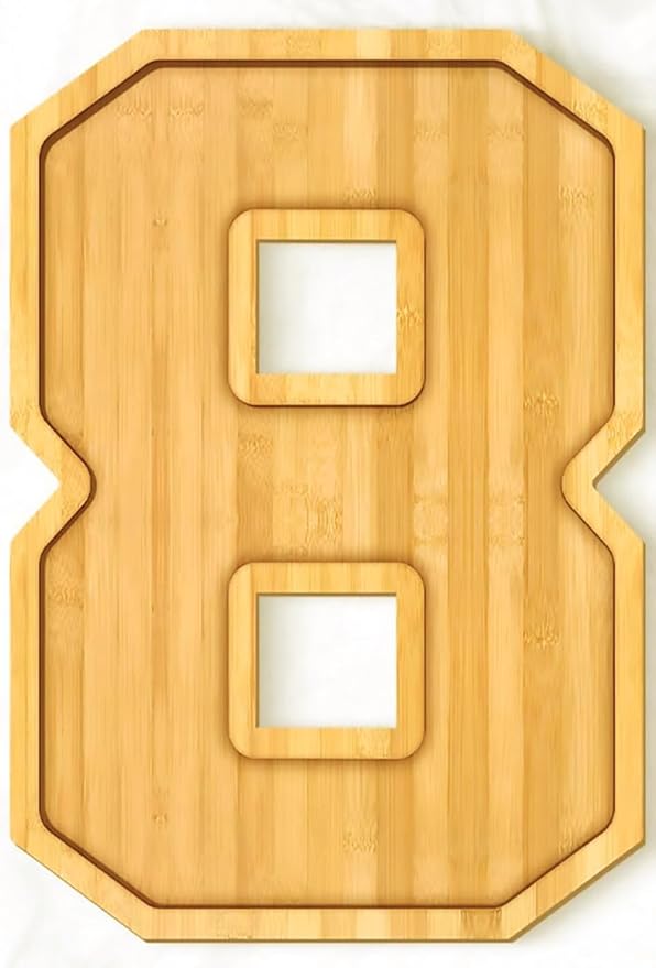 15.8'' Bamboo Wooden Number Charcuterie Board Box, Fillable Number 8 Serving Tray, Wood Charcuterie Boards for Fruit Cheese Platter Vegetable Food Dish Plates, Anniversary Birthday Party Decoration