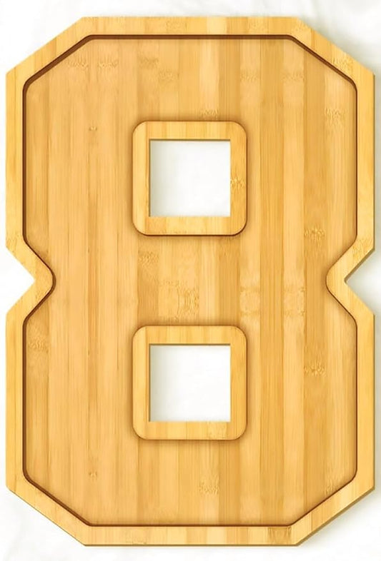 15.8'' Bamboo Wooden Number Charcuterie Board Box, Fillable Number 8 Serving Tray, Wood Charcuterie Boards for Fruit Cheese Platter Vegetable Food Dish Plates, Anniversary Birthday Party Decoration