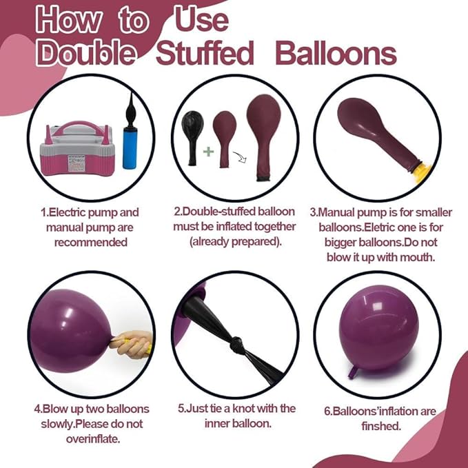 Black Pink Purple Balloons Double Stuffed Dark Plum Mauve Pink Pastel Lavender Lilac Balloon Garland Arch Kit for Wednesday Addams Halloween Birthday Baby Shower Wedding Goth Party Decorations
