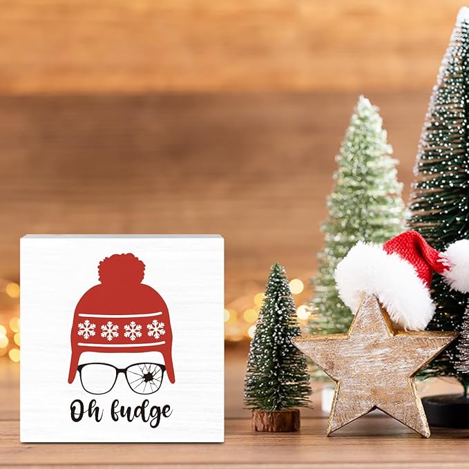 Christmas Vacation Themed Decor, Christmas Vacation Decorations for Home Bathroom, Funny Xmas Holiday Decor, Cute Xmas Holiday Movie Decorations 5 x 5 Inch
