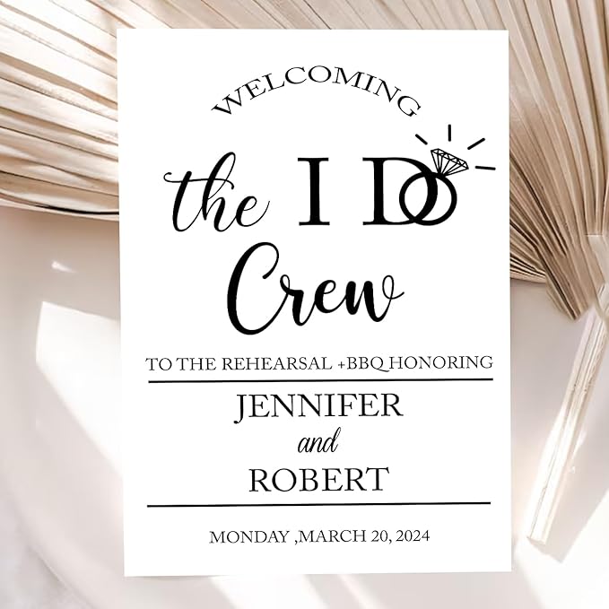 Personalized I Do BBQ Welcome Sign, I Do BBQ Sign, I Do BBQ Decorations, I Do Crew Welcome Sign, The “I Do Crew” Rehearsal Dinner, Welcome Sign BBQ Rehearsal Dinner