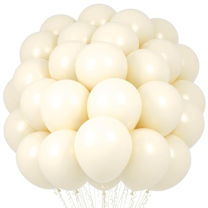 Ivory White Balloons, 66pack 12inch Latex Party Balloons for Wedding, Birthday, Graduation, Bridal Shower, Baby Shower, Gender Reveal, Anniversary, Bachelorette Party Decorations