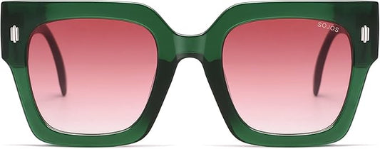 SOJOS Vintage Oversized Square Sunglasses for Women,Retro Womens Luxury Big Large Sun Glasses UV400 SJ2194