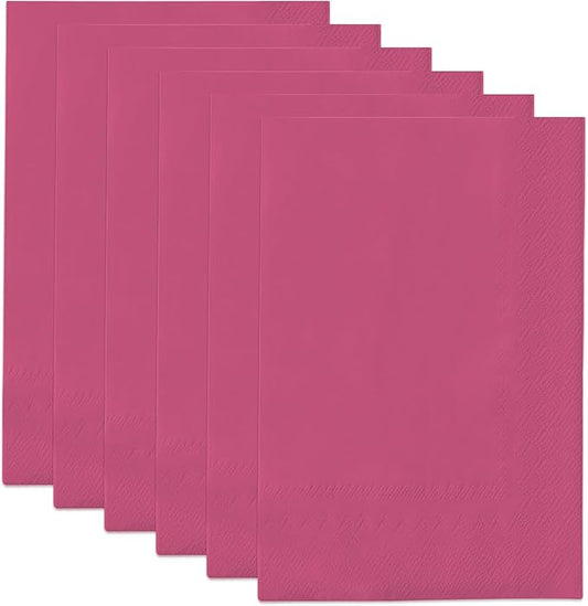qiqee Peach Pink Dinner Paper Napkins Guest Disposable Hand Paper Towels for Birthday, Wedding, Party Cocktail, Lunch, Dessert, Kitchen（192 Count, 13×16inch）