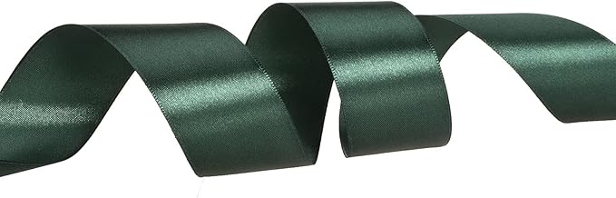 ATRBB 25 Yards 1-1/2 inch Wide Satin Ribbon Perfect for Wedding,Handmade Bows and Gift Wrapping (Green Black)