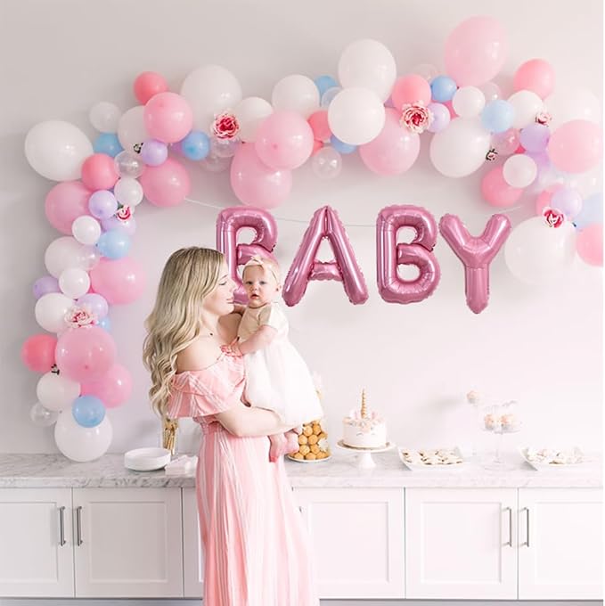 TONIFUL 52 Pieces 16 Inch Light Pink Letter A-Z Balloons,Custom Phrase Mylar Foil Alphabet Letter DIY Personalized Phrase Banner for Birthday Anniversary Celebration Graduation Party Supplies Decor