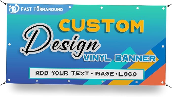 Custom Banners | Personalized Vinyl Signs for Business, Birthdays, Weddings, Events, Outdoor & Indoor Use | Customizable Happy Birthday, Graduation, Christmas & Party Decorations | Create Your Own Banner