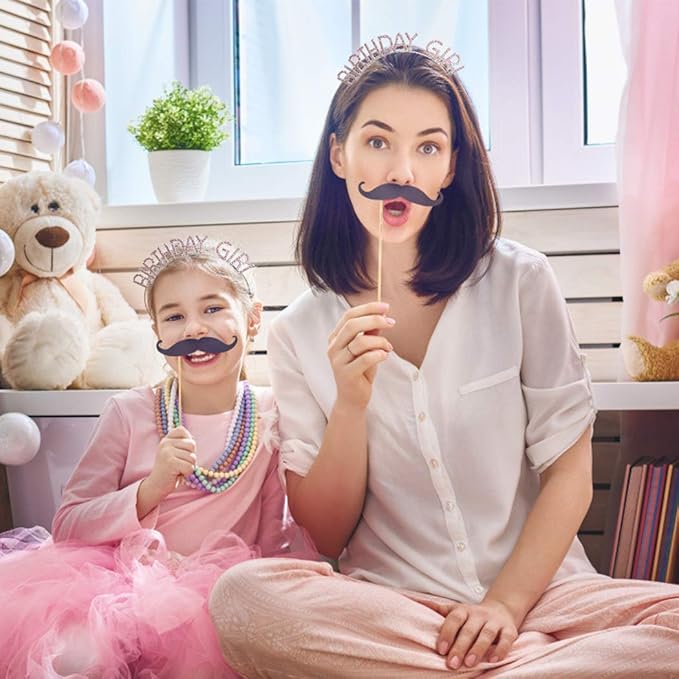 AOPRIE Birthday Girl Headband Crown for Women & Girls - Happy Birthday Princess Tiara Rhinestone Accessory, Pink