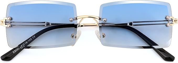 FEISEDY Vintage Rimless Sunglasses Rectangle Frameless Candy Color Glasses Women Men B2642