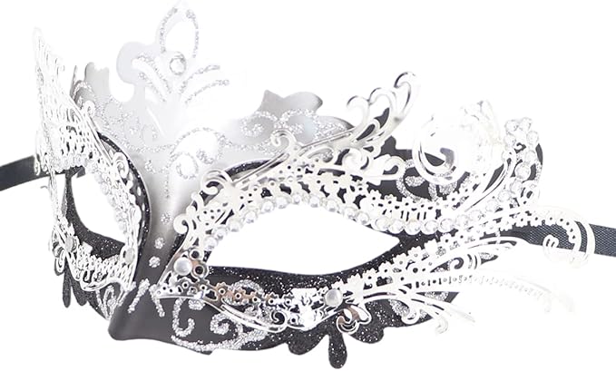 Coolwife Couples Masquerade Masks Metal Venetian Mardi Gras Party Evening Prom Costume Mask
