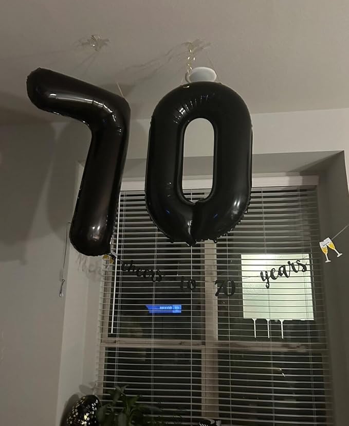 Smlpuame 40 inch Number Balloon 0-9 Black Large Number 7 Balloons,Digital Balloons for Birthday Party Celebration Decorations Supplies, Helium Foil Number Balloons for Wedding Anniversary