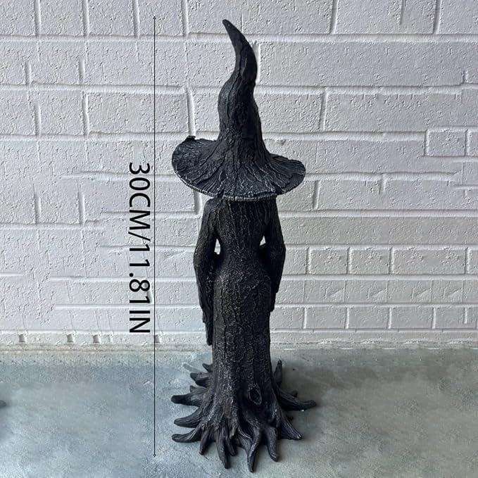 Witch Statue, Retro Magician Decor, Halloween Resin Figurine, Curse Theme Statues Figurine Halloween, Desktop Ornament Home Decoration