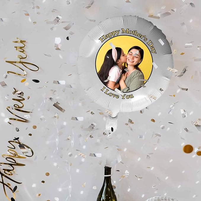 DIYKST Custom 18" Balloons with Logo Personalized Balloon with Photo Text Face on Balloon Design Your Own Balloons