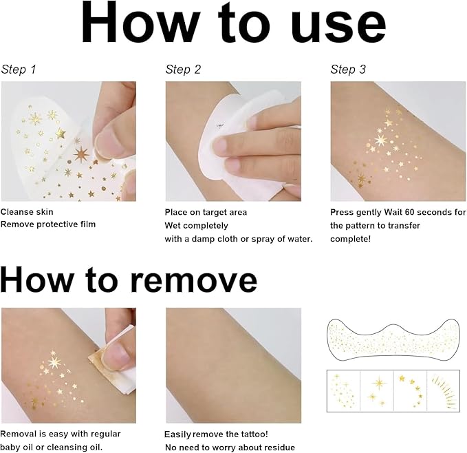 Glitter Freckles Face Tattoo, 20PCS Gold Makeup Patch, Faux Freckles Waterproof Temporary Tattoos Cute Glitter Women and Kids Makeup Accessories For Christmas (Gold)