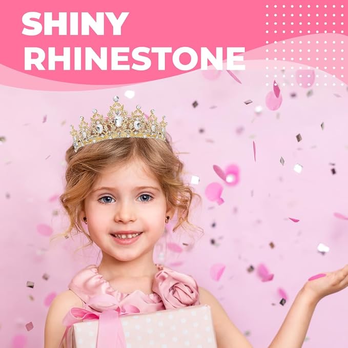 Birthday Tiara Crown with Sash for Women, Headband Hair Accessories for Wedding Party Costume