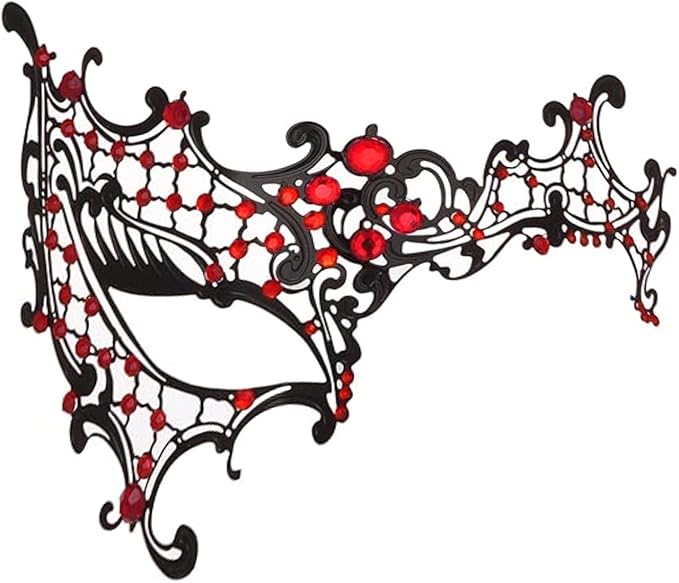 Masquerade Mask for Women Shiny Laser Cut Metal Rhinestone Mask Party Porm Ball Mask