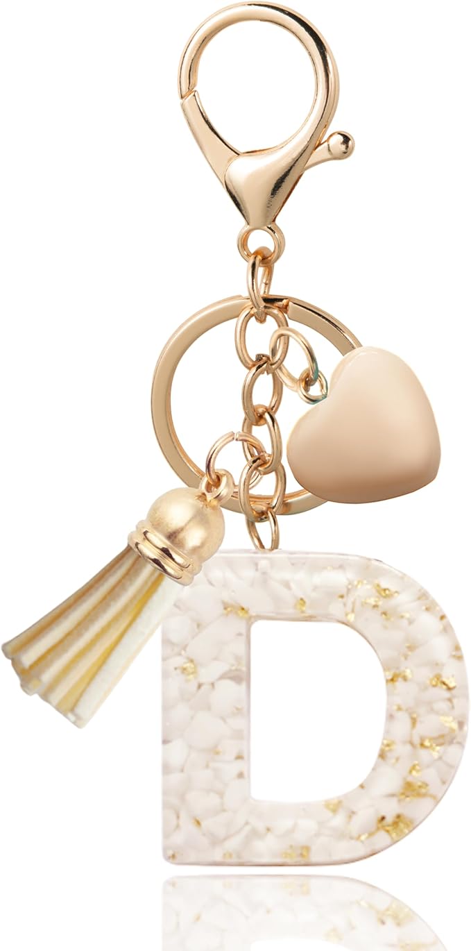 Initial Letter Keychain, Butterfly Keychain Cute Resin, Initial Keychain Backpack Charms, Key chain for Women, Girls