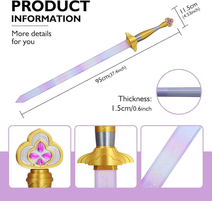 Cosplay Anime Costume Accessories 3D Printed Sword Retractable Weapon Adults Halloween Outfits,Korean Idol Cosplay Weapon Purple