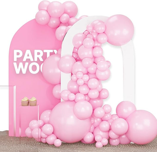 PartyWoo Pink Balloons 100 pcs Light Pink Balloons Different Sizes Pack of 36 18 12 10 5 Inch Pastel Pink Balloon Arch Kit Baby Pink Balloon Garland for Baby Shower Birthday Party Decorations Pink-Q05