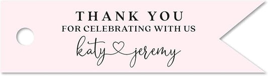 PERSONALIZED Wedding Favors Custom Thank You For Celebrating With Us Flag Tags Thank You Flag Tags Wedding Thank You Favor Tags Wedding Tag