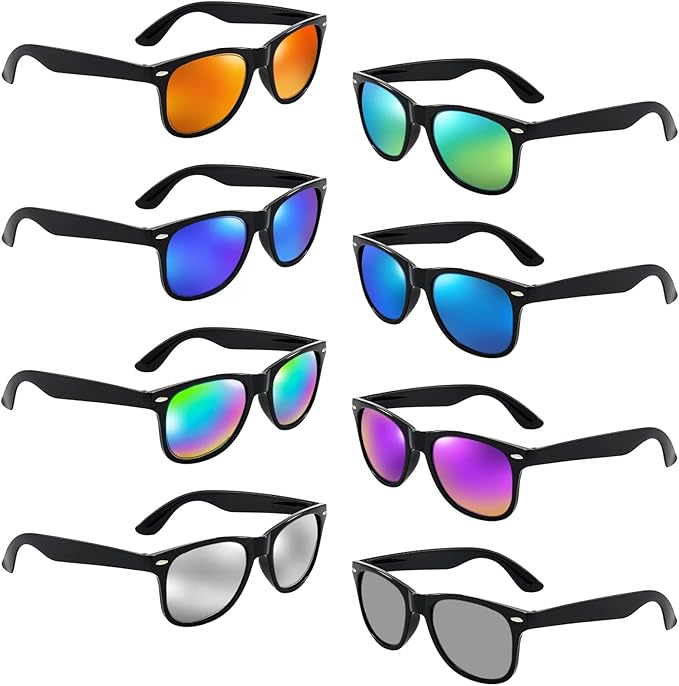Pibupibu Kids Neon Colors Party Favor Supplies Unisex Sunglasses Pack of 8