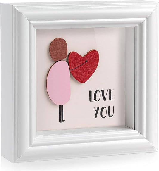 LukieJac Valentine's Day Gifts Shadow Box Frame - I Love You Gifts Decoration for Boyfriend, Him, Husband for Anniversary, Birthday, Christmas