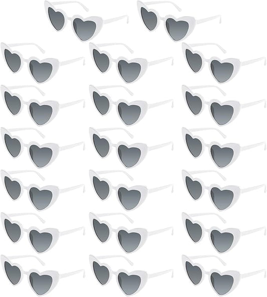 5/10/20 Pack Heart Sunglasses Bachelorette Vintage Heart Shaped Glasses for Wedding Bridesmaid Party Favor